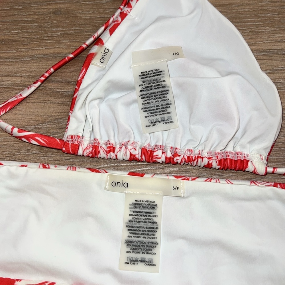 Onia Red and White Floral Bikini - Picture 4 of 5